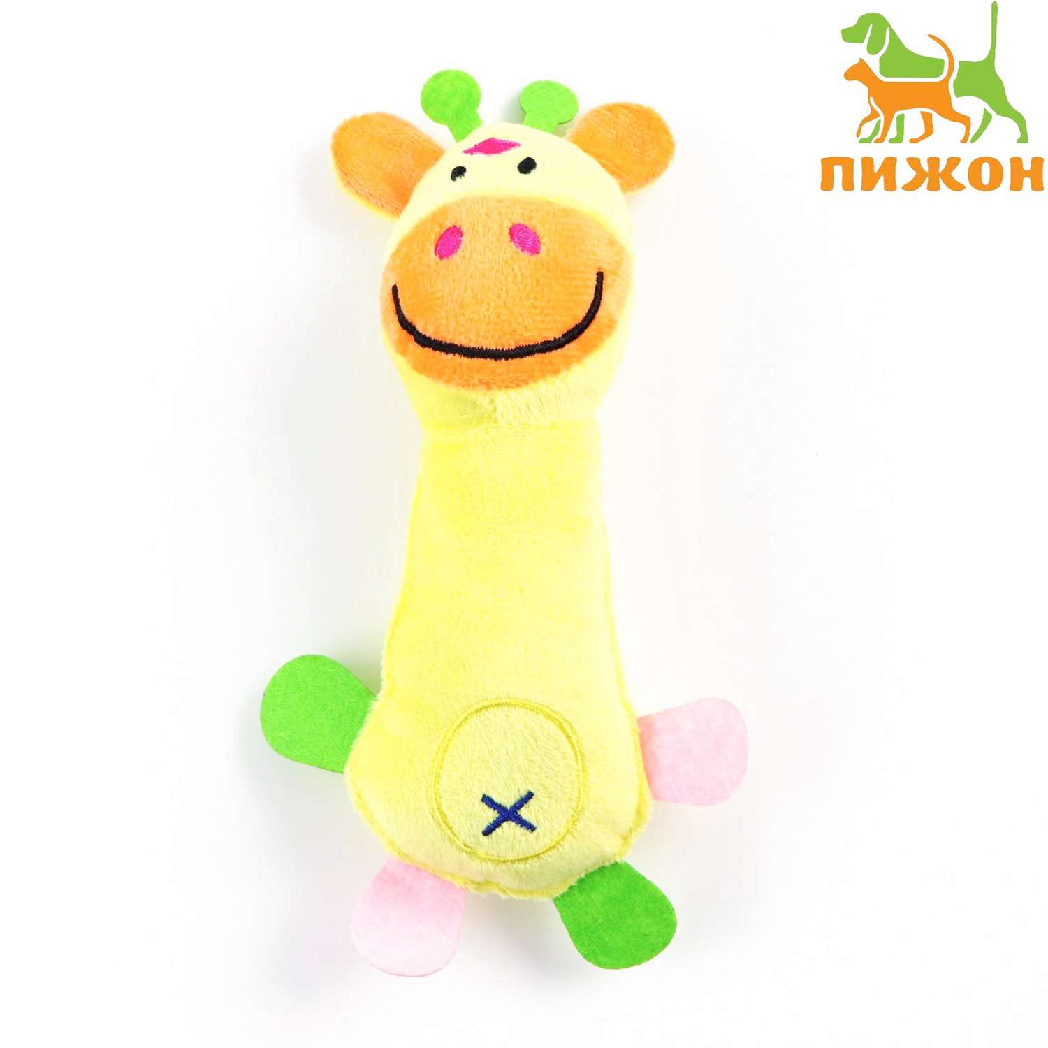 Мягкая игрушка для собак Пижон «Жираф» 24 см жёлтая - фото 1