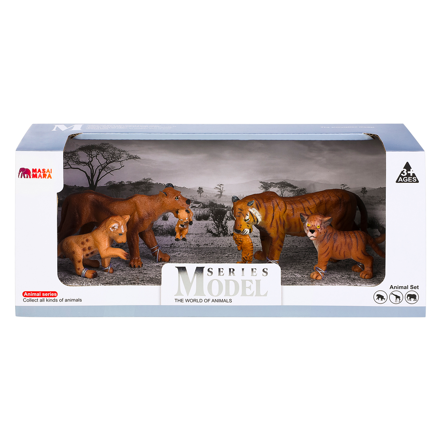 Игрушка фигурка Masai Mara Семья львов и семья тигров Мир диких животных  MM211-247 купить по цене 1574 ₽ в интернет-магазине Детский мир