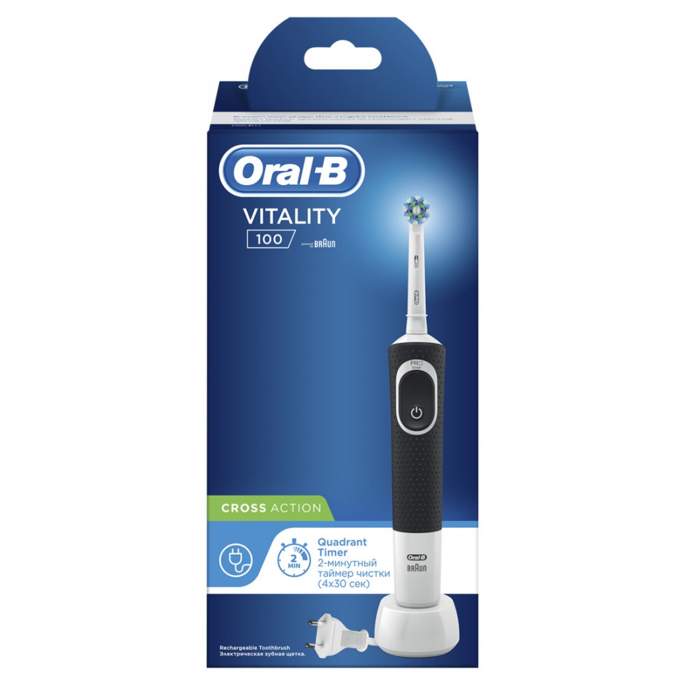 Электрическая зубная щетка ORAL-B Vitality D100.413.1 CrossAction Black - фото 3