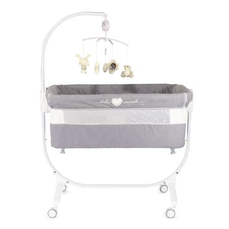 Кроватка-колыбель CAM Cullami Lux Dolce Coccole T147+комплект постельного белья+мобиль Серый