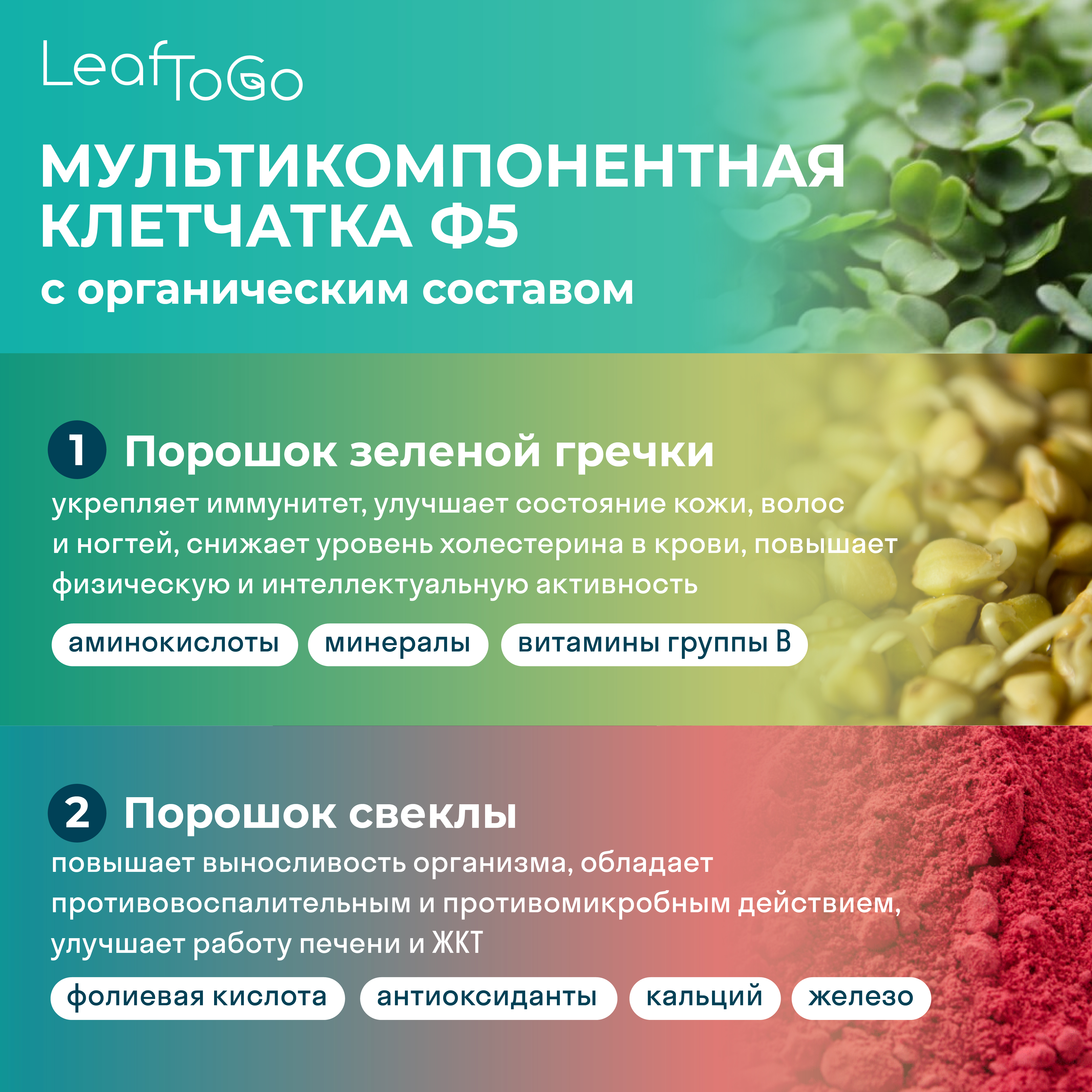 Клетчатка LeafToGo F5 для похудения и очищения + инулин - фото 3