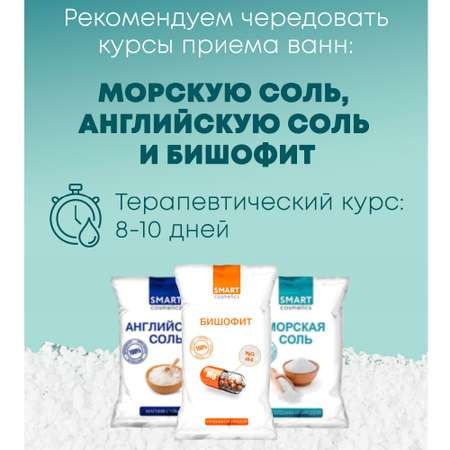 Морская соль для ванн Smart Cosmetics Натуральная Средиземного моря 1 кг