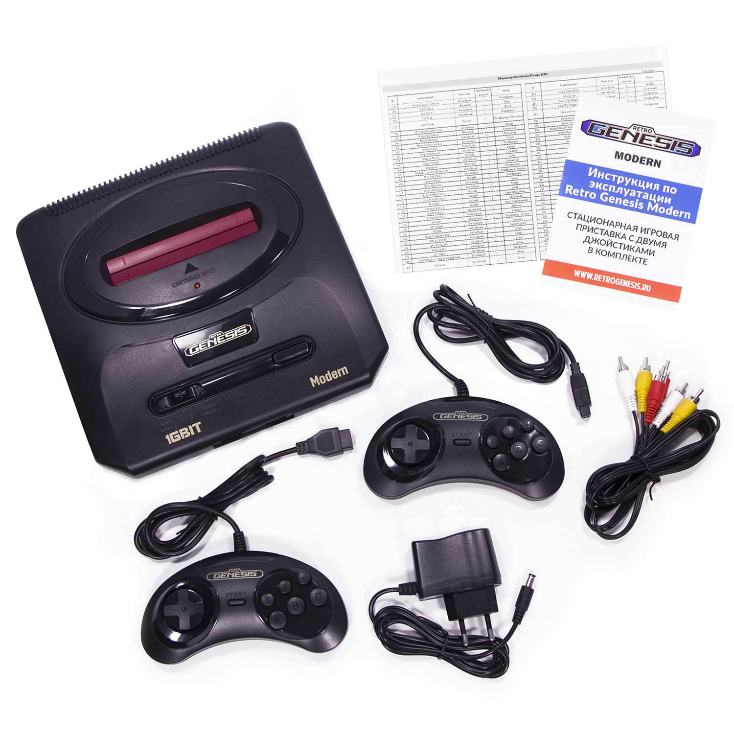 Игровая приставка для детей Retro Genesis SEGA Modern + 303 игры / 2 проводных джойстика - фото 2