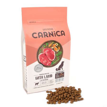 Корм для собак Carnica 12кг с ягненком для здоровья суставов для средних и крупных пород сухой