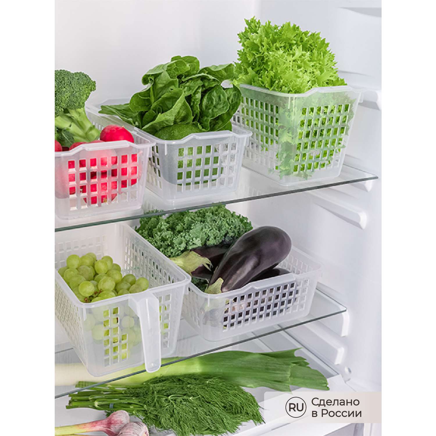 Корзинка универсальная Phibo для холодильника прозрачная - фото 7