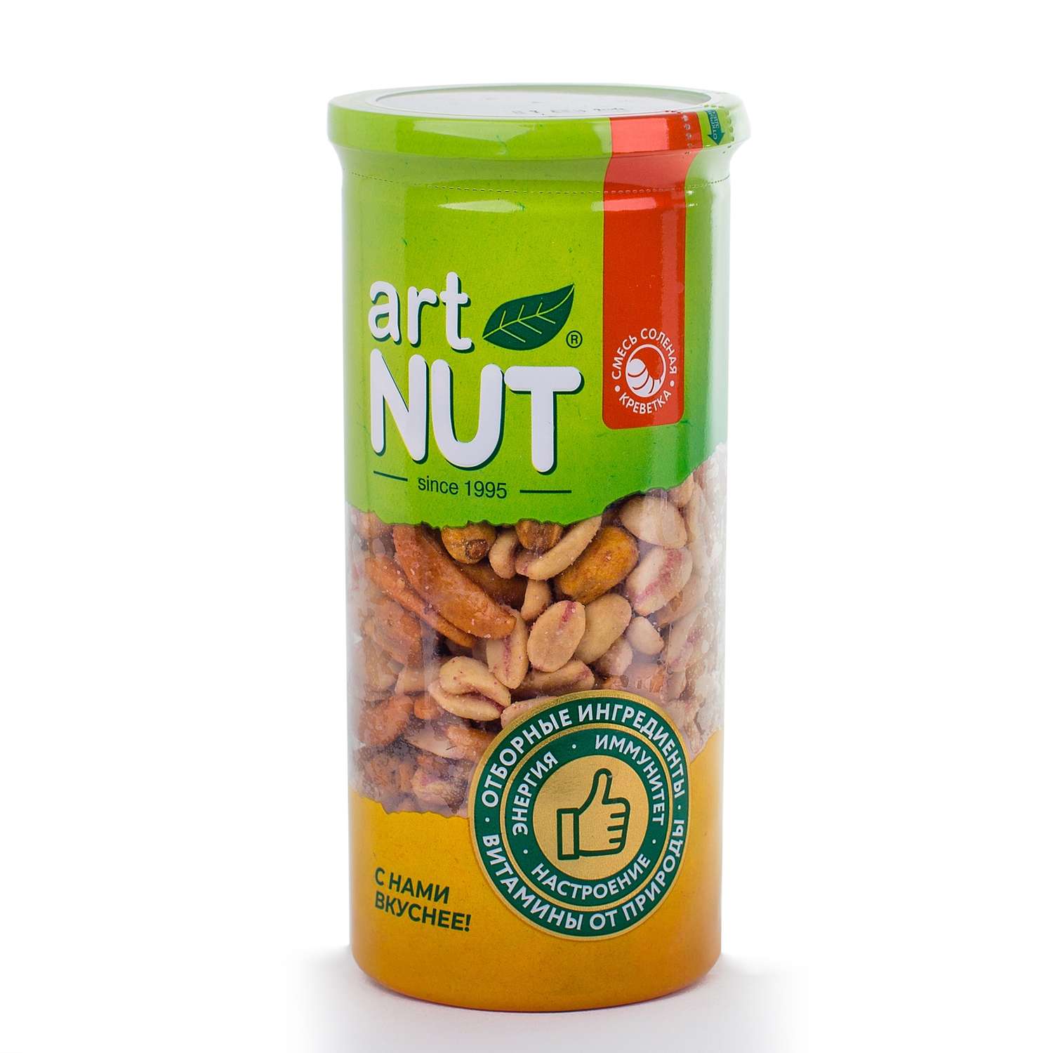 Смесь орехов крекеров и кукурузы Artnut соленая со вкусом креветки 230г - фото 1