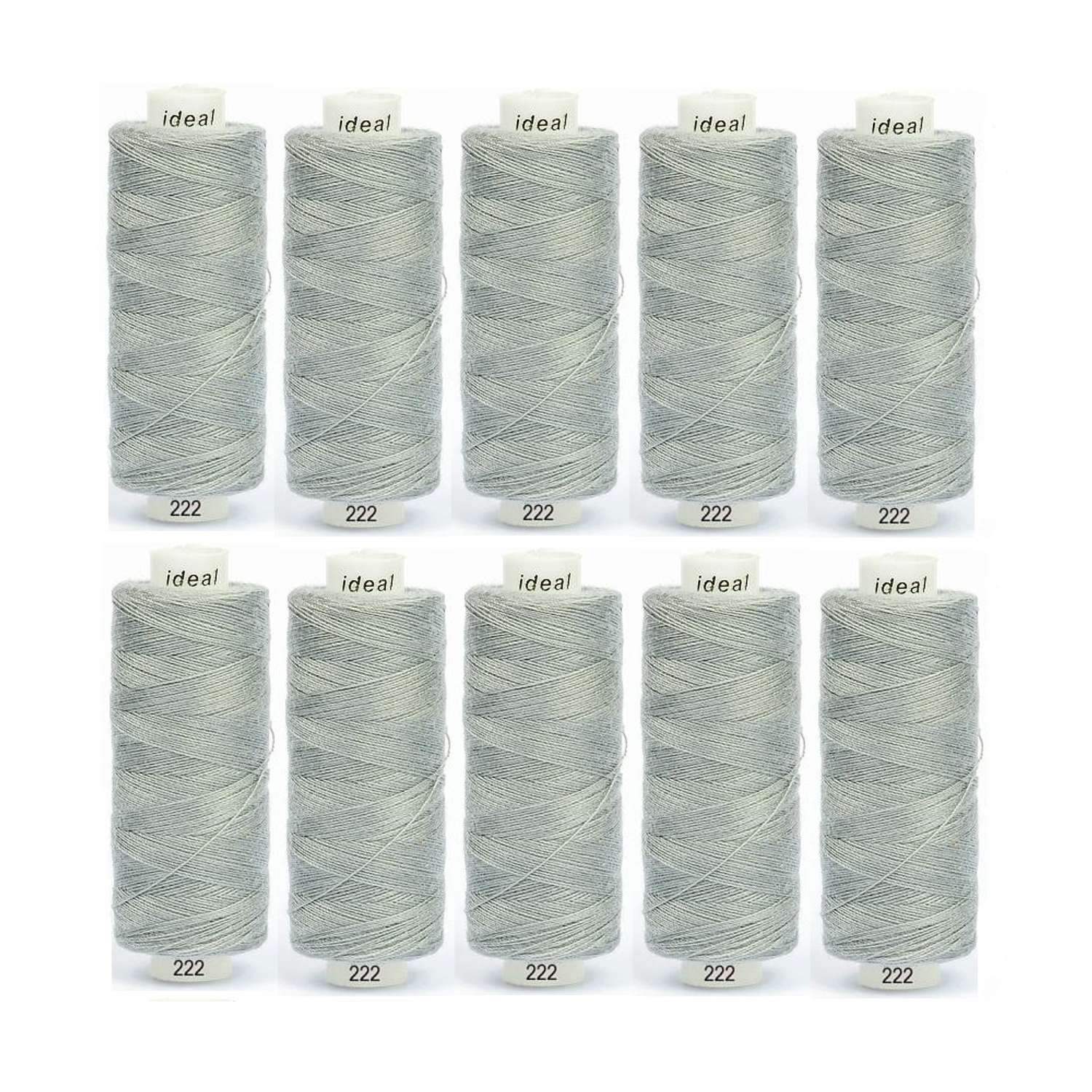 Набор бытовых ниток IDEAL 366 м 40/2 упаковка по 10 шт цвет серый - фото 1