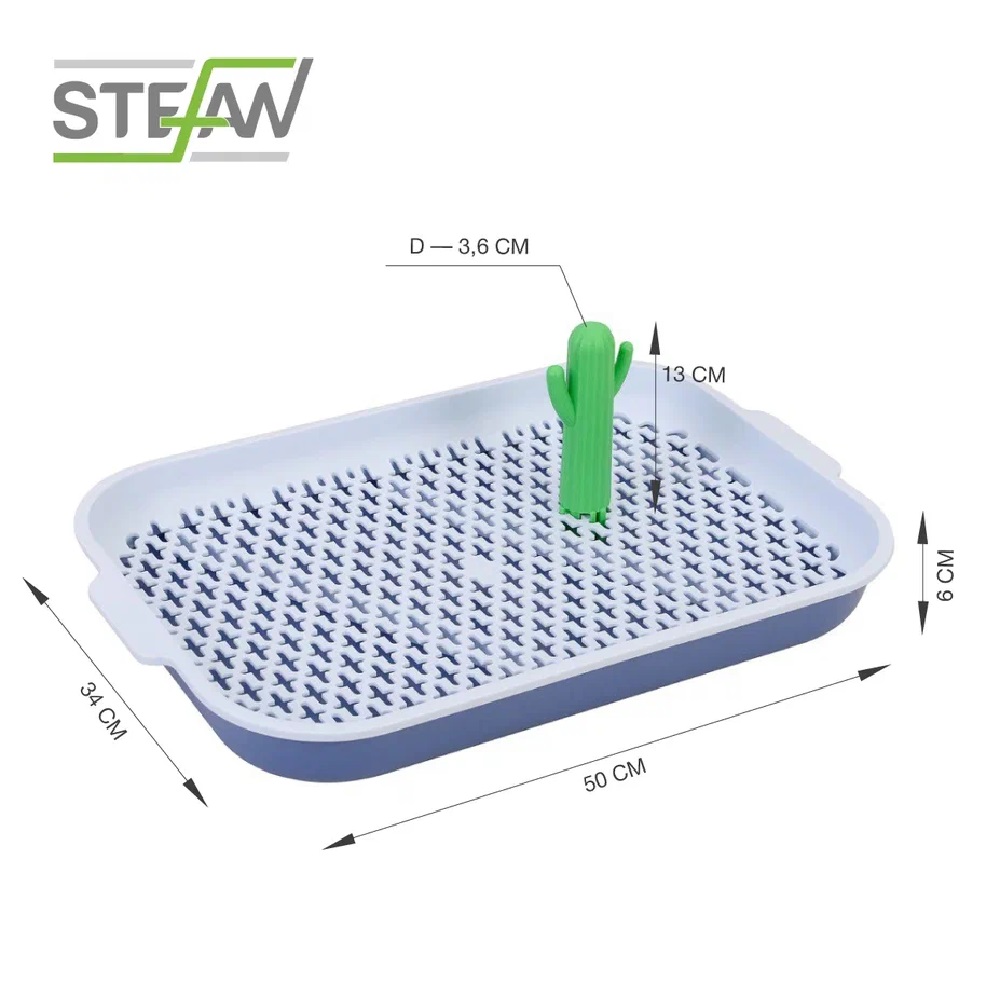 Туалет лоток для животных Stefan под наполнитель M 50x34x6 синий - фото 7