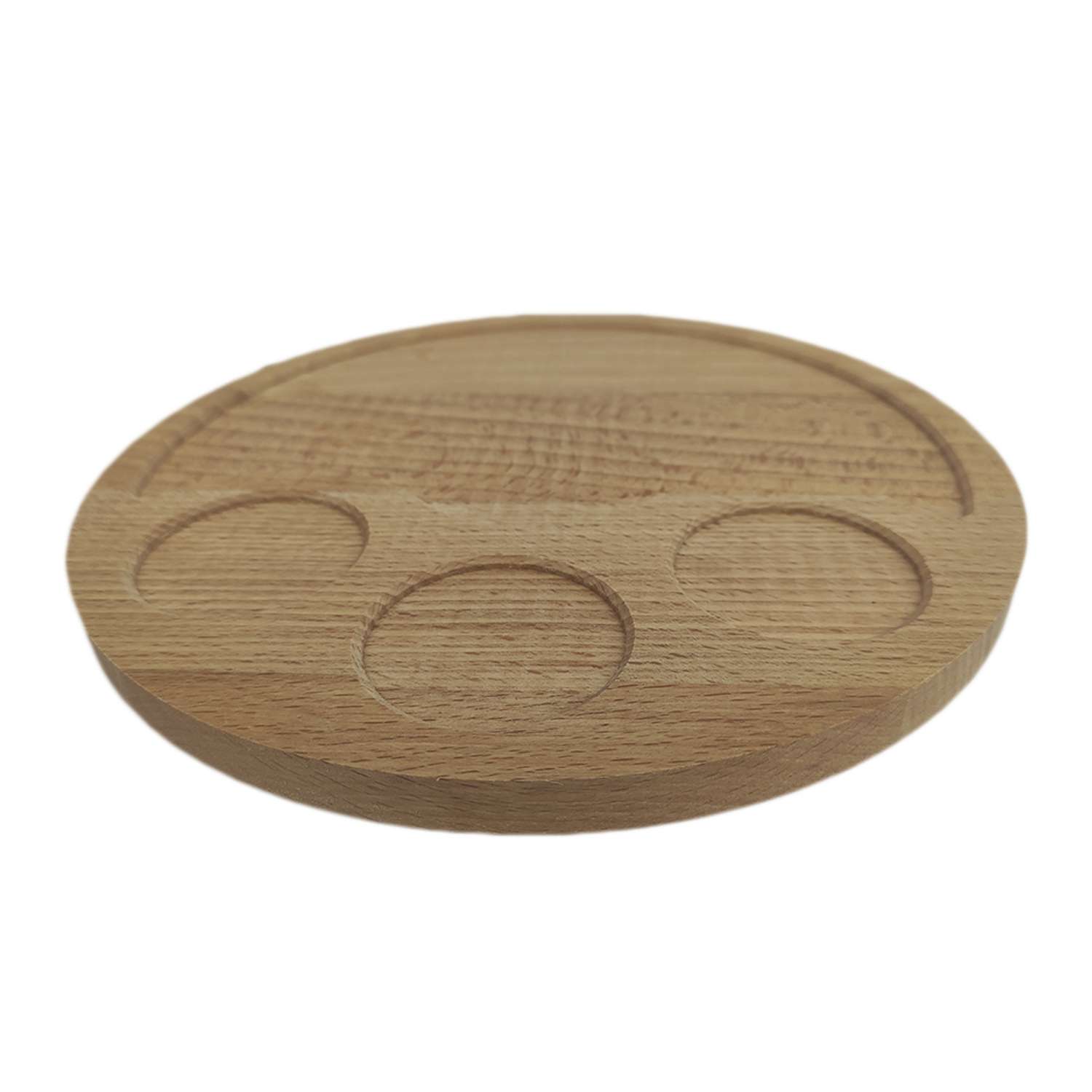 Менажница Хозяюшка круглая с отсеками деревянная из бука 250х20 - фото 2