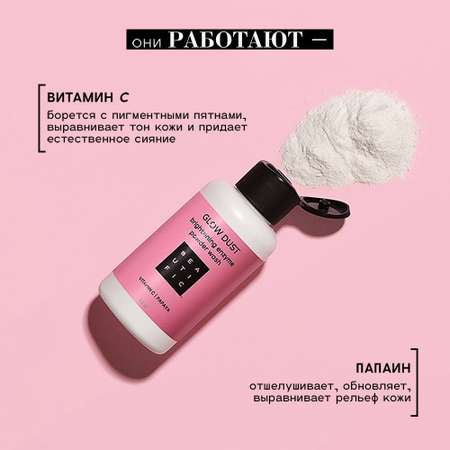 Энзимная пудра для лица BEAUTIFIC Glow Dust пилинг для очищения и сужение пор с витамином С 75г