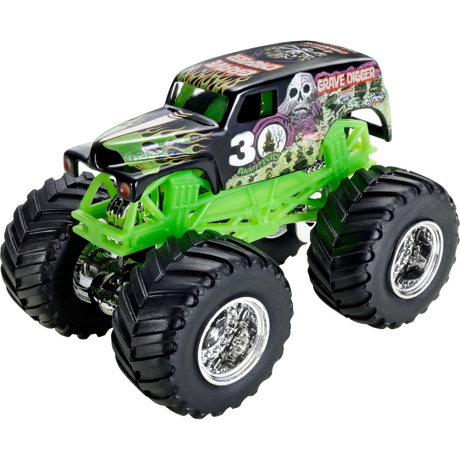 Машина Hot Wheels Monster Jam 1:64 Грейв Диггер W4171 купить по цене 88 ₽ в  интернет-магазине Детский мир