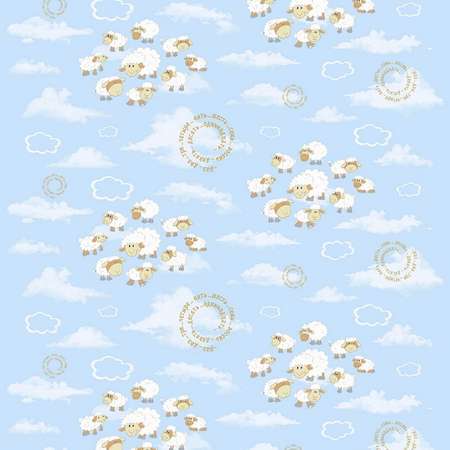 Комплект постельного белья Маленькая соня Овечки в облаках 3 предмета рис.4109-1