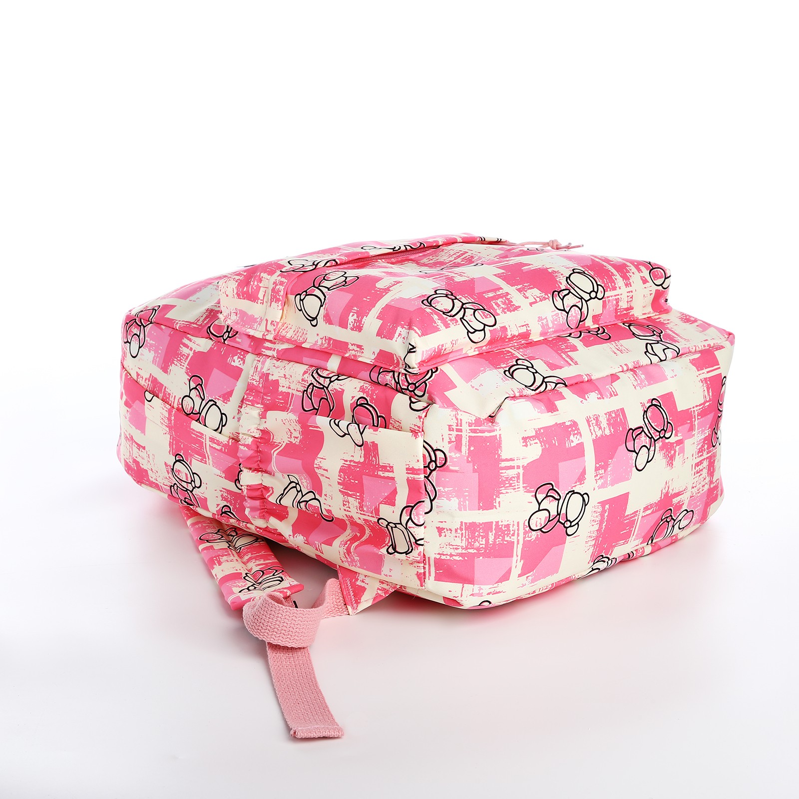 Рюкзак школьный NAZAMOK из текстиля на молнии 3 кармана цвет розовый - фото 3