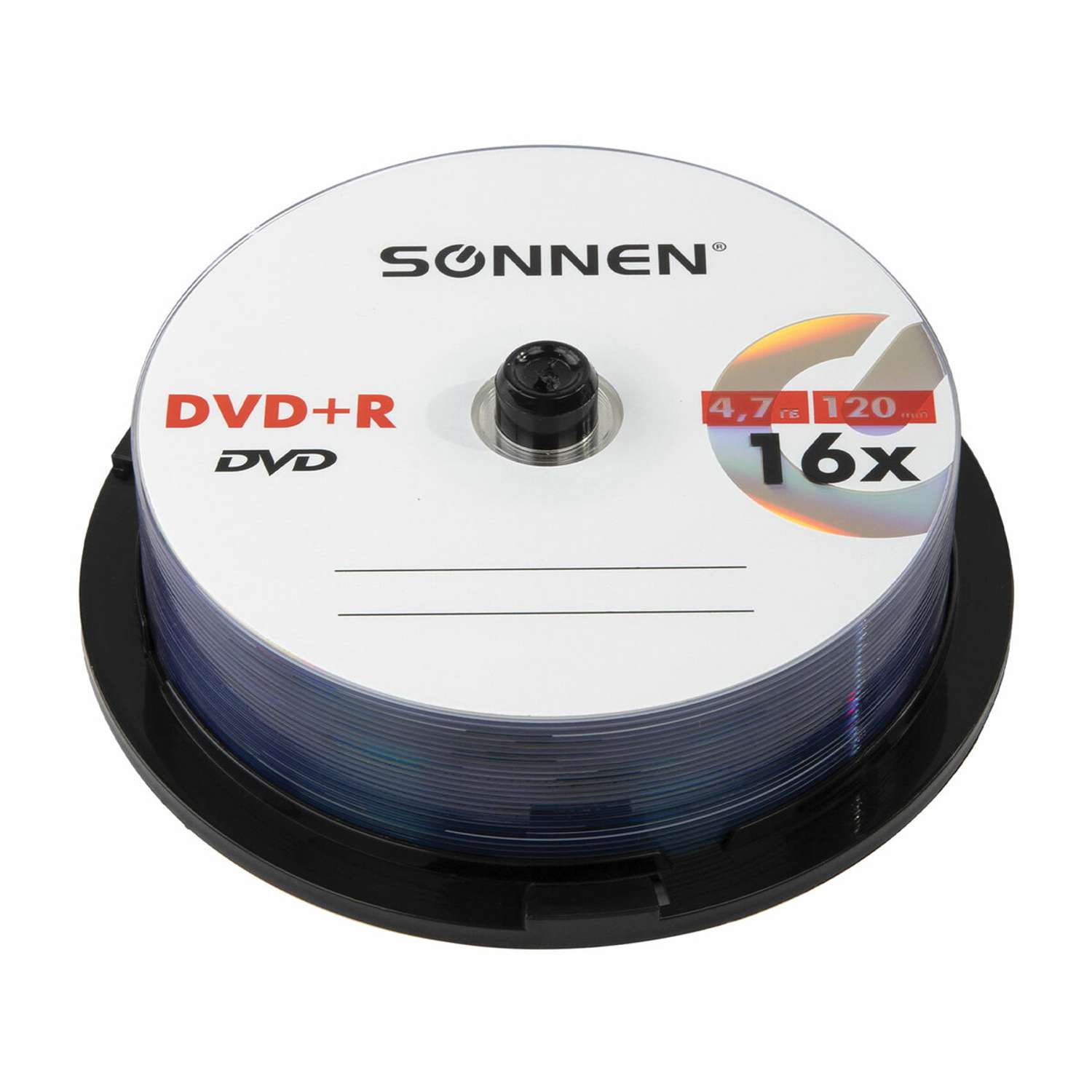 Диск для записи Sonnen DVD+R 4.7GB 16x Cake Box 25 шт - фото 1