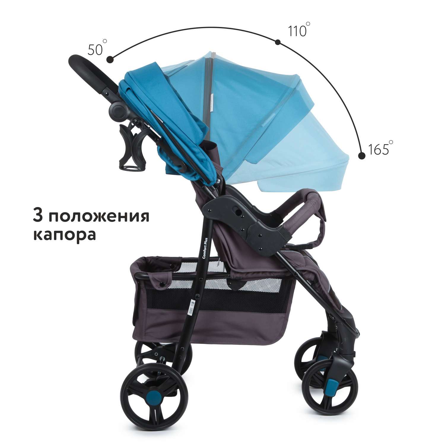 Коляска прогулочная Babyton Comfort Plus Blue - фото 3