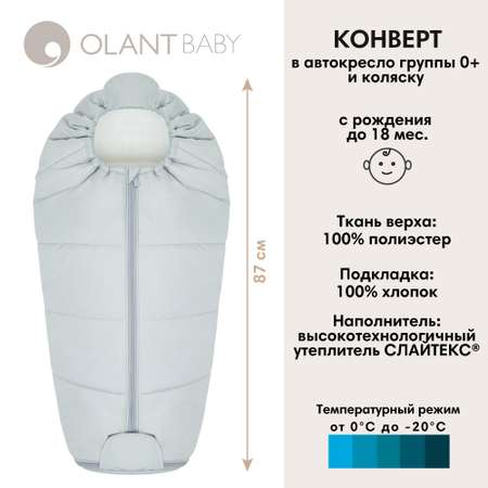 OLANT BABY конверт Siberia Mini в автокресло и коляску серый