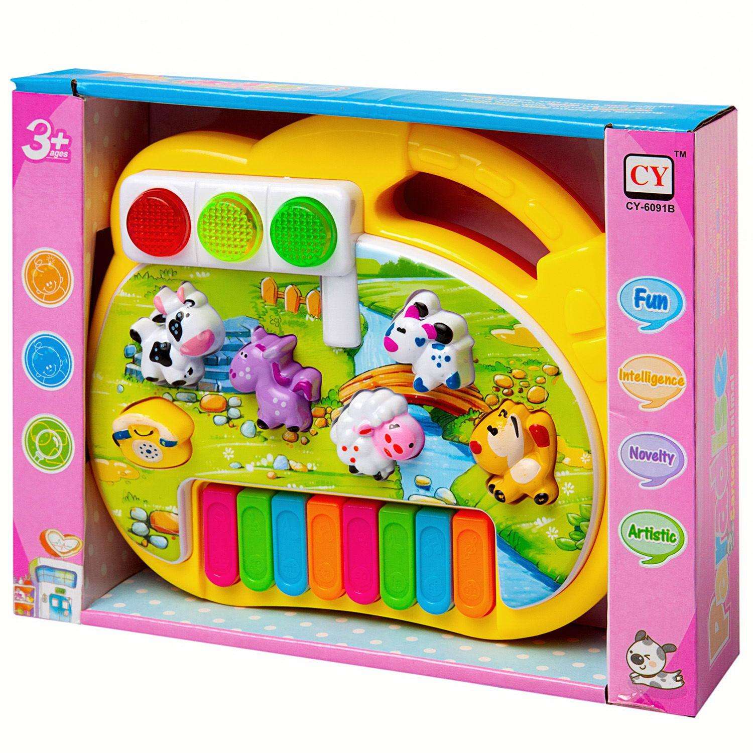 Музыкальная игрушка Junfa пианино звуки животных световые эффекты - фото 2