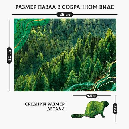 Пазл деревянный фигурный Sima-Land «Сокровища тайги» крафт-коробка