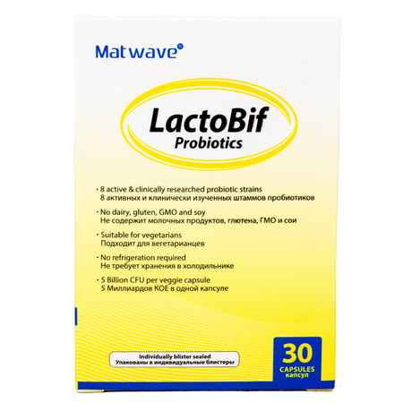 Пробиотики Matwave LactoBif Probiotics 5 млрд КОЕ капсулы 30 шт в блистере