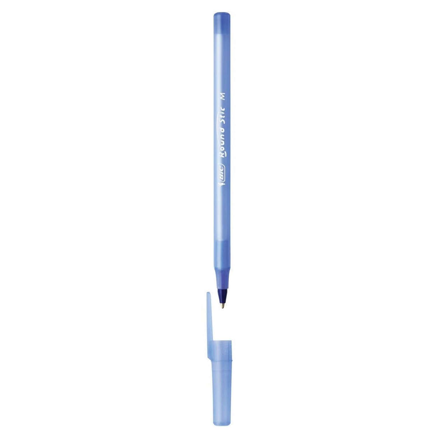 Ручки шариковые BIC синие набор 60 штук тонкие для школы - фото 1