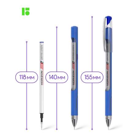 Ручка шариковая Berlingo Horizon синяя 0.7 мм игольчатый стержень 3 шт