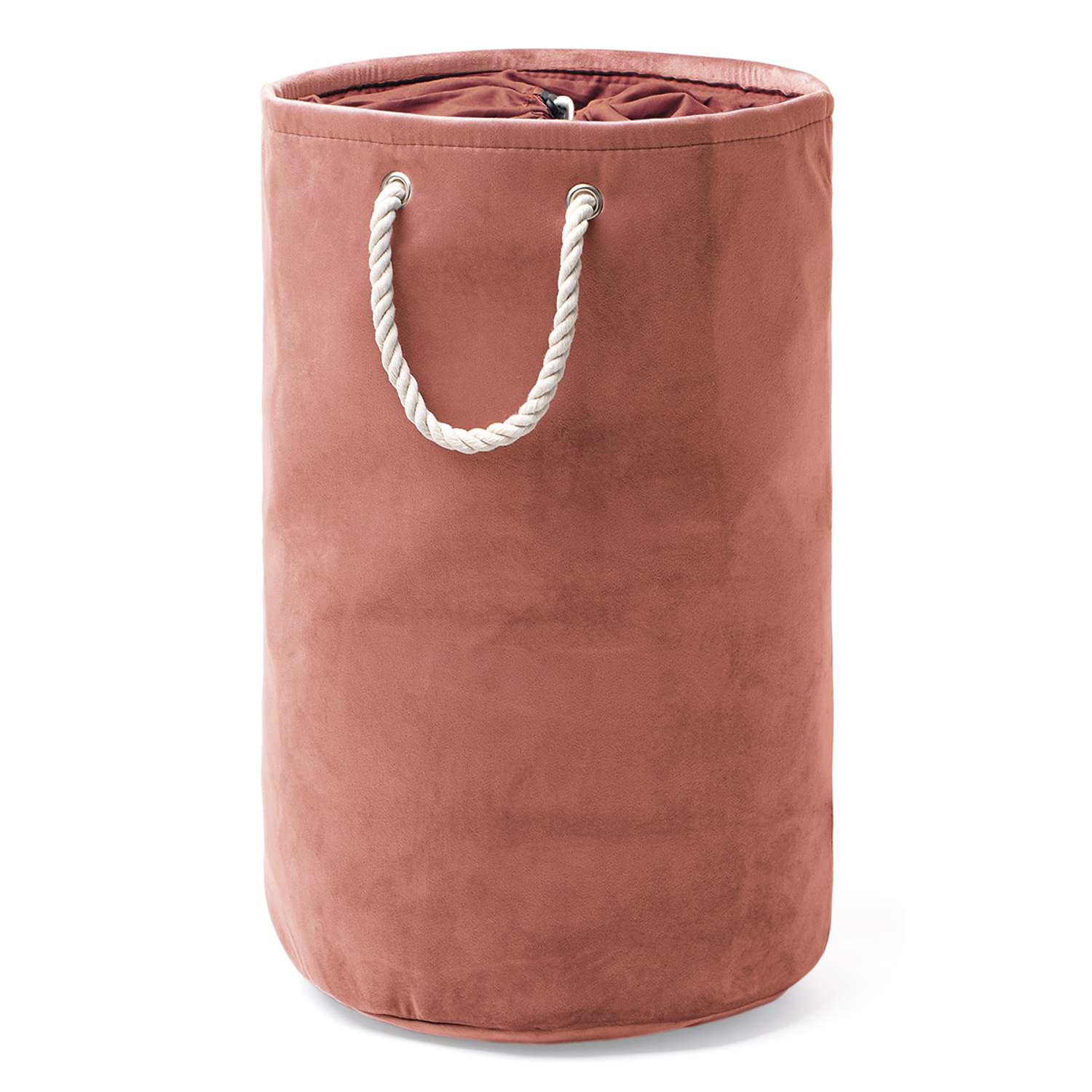 Корзина для белья DeNASTIA велюр 36x56 см розовый H000018 - фото 1