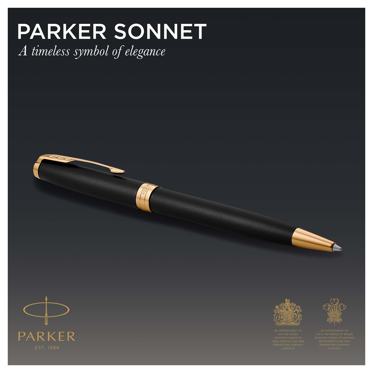 Ручка шариковая PARKER Sonnet Matte Black GT черная поворот подарочная упаковка - фото 6