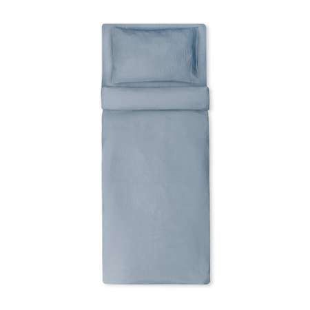 Комплект постельного белья LUKNO Муслиновое полутороспальное голубой 3 предмета