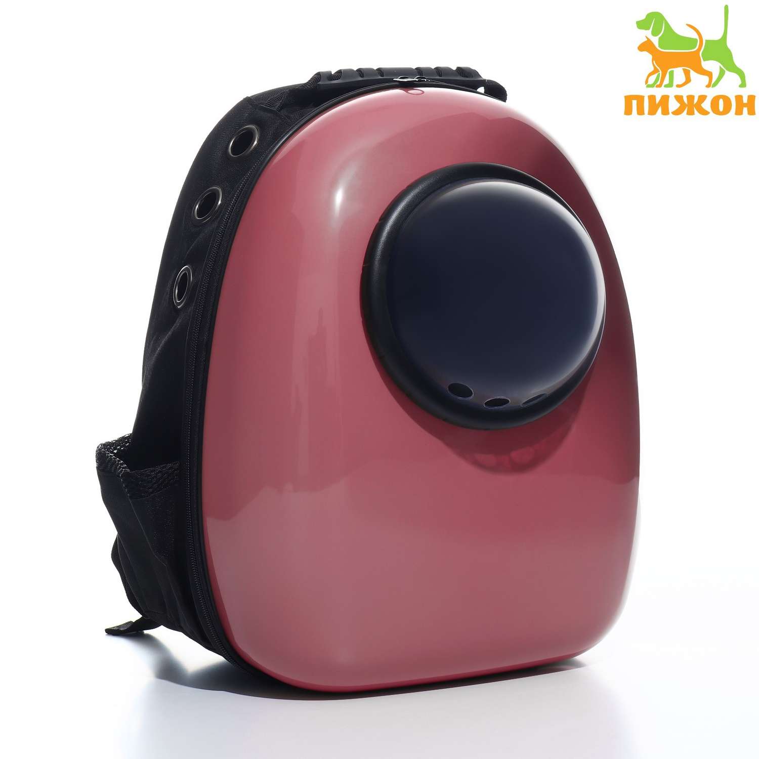 Рюкзак для переноски Пижон с окном для обзора 32х25х42 см розовый - фото 1