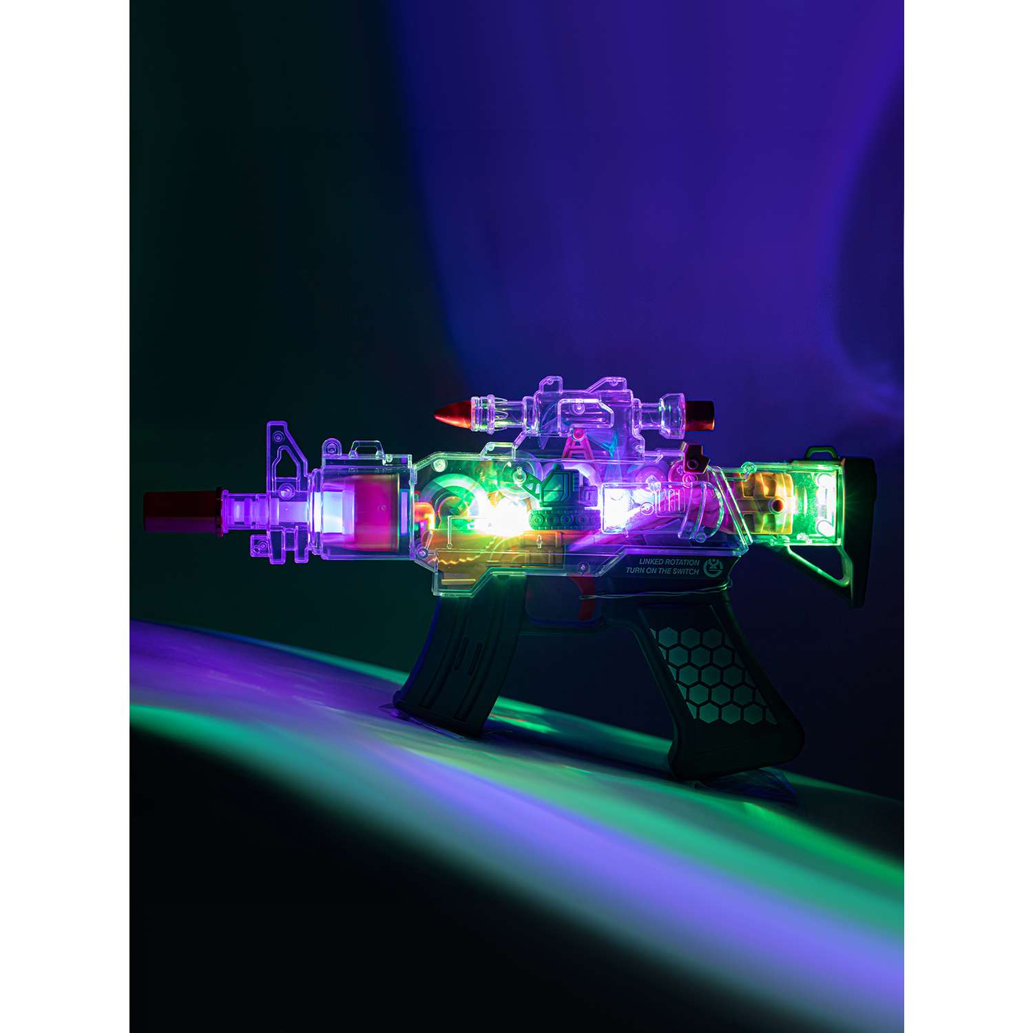 Игрушечное оружие Маленький Воин Автомат на батарейках Свет Звук Подвижные детали Цвет фиолетовый - фото 8