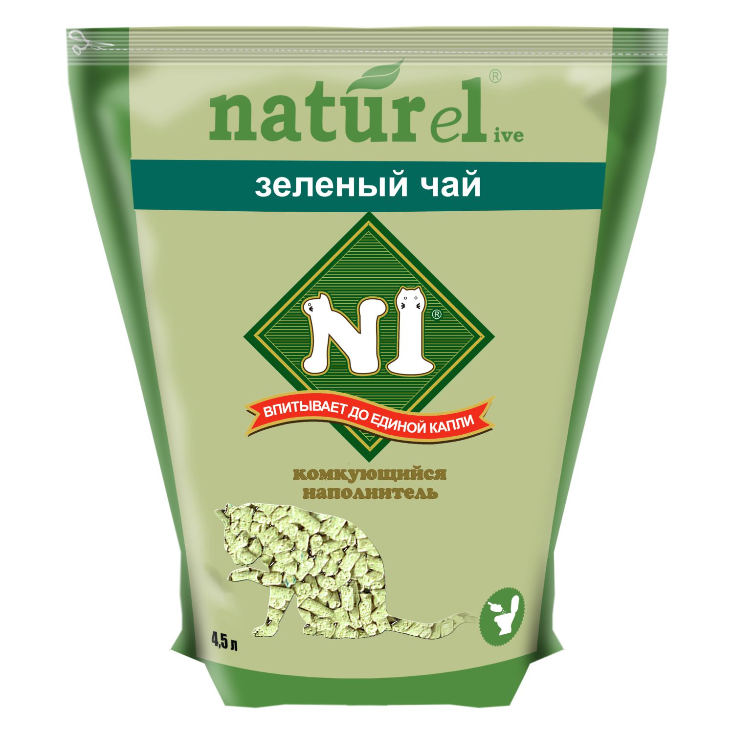 Наполнитель для кошек N1 Naturel древесный комкующийся 4.5л - фото 1