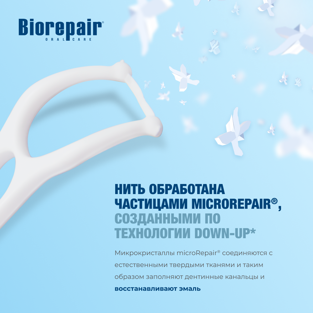 Одноразовые межзубные нити Biorepair Forcelle Interdentale Monouso с держателем - фото 4