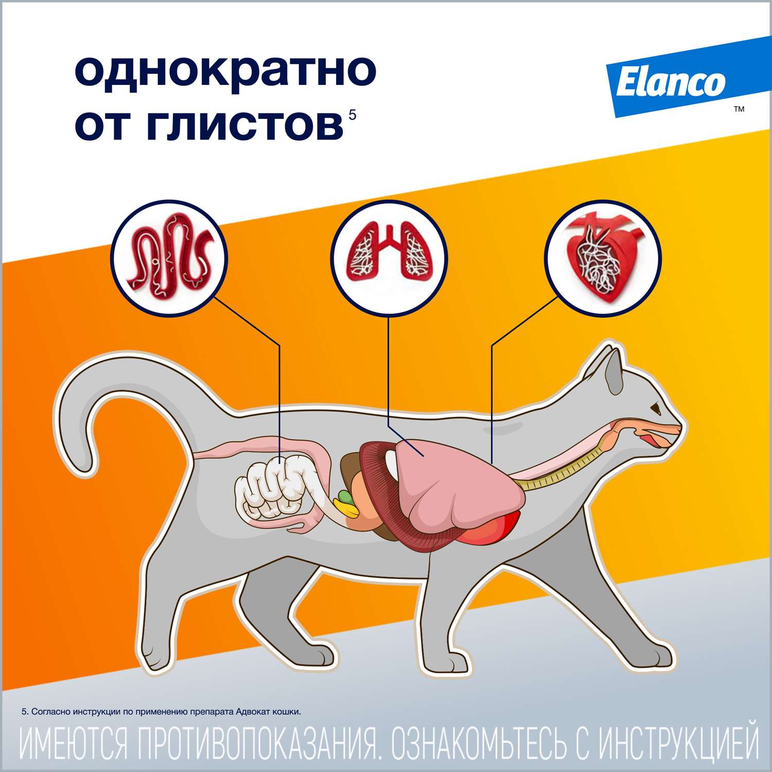 Препарат инсектоакарицидный для кошек Elanco Адвокат 0.8мл 3пипетки - фото 7