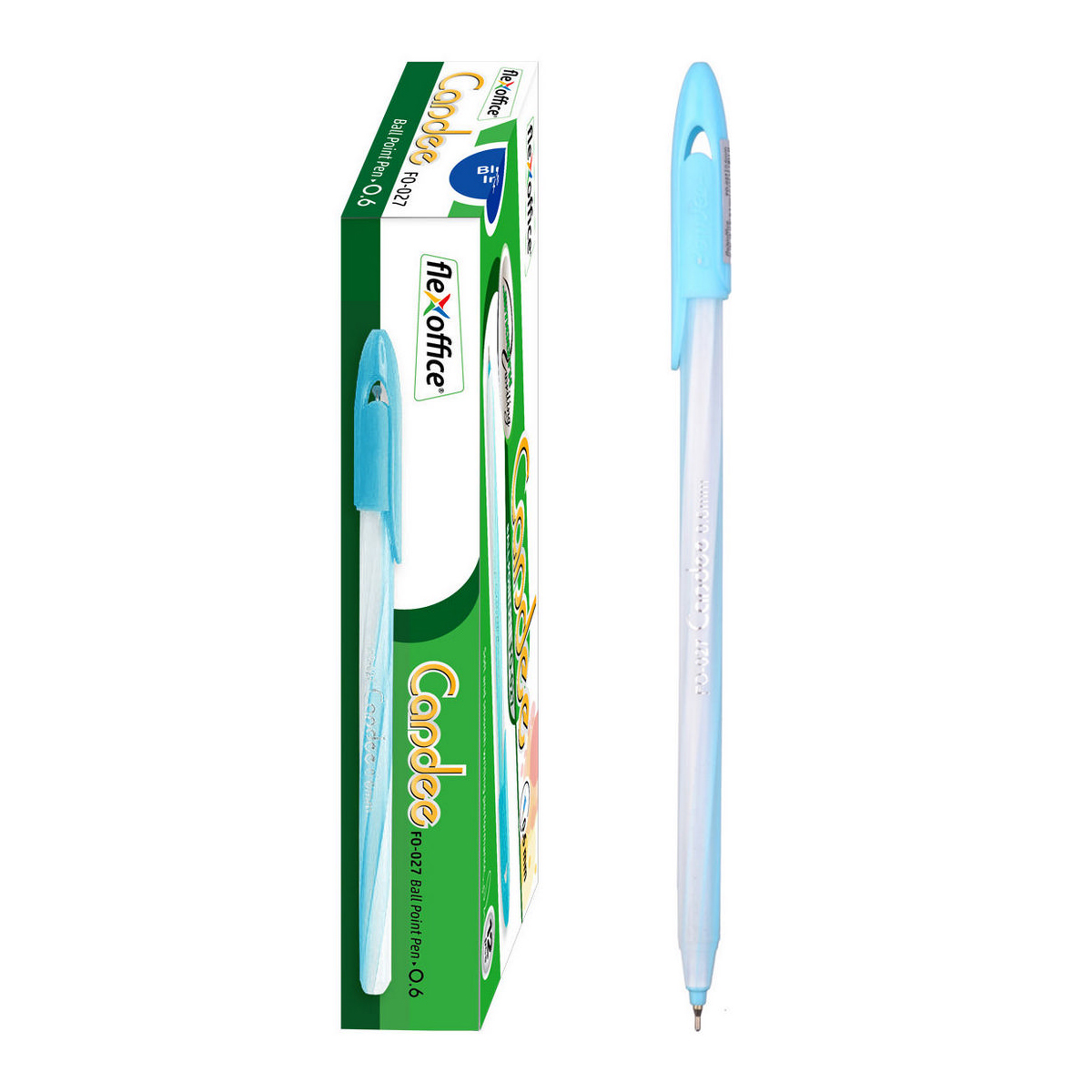 Шариковая ручка Flexoffice CANDEE 0.6мм одноразовая синяя 12шт синяя - фото 1