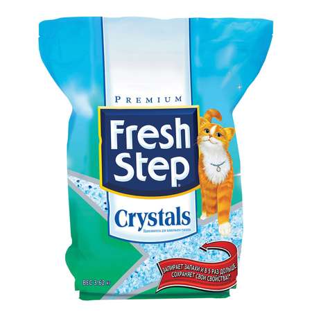 Наполнитель для кошек FRESH STEP Crystals силикагель впитывающий 3.62кг