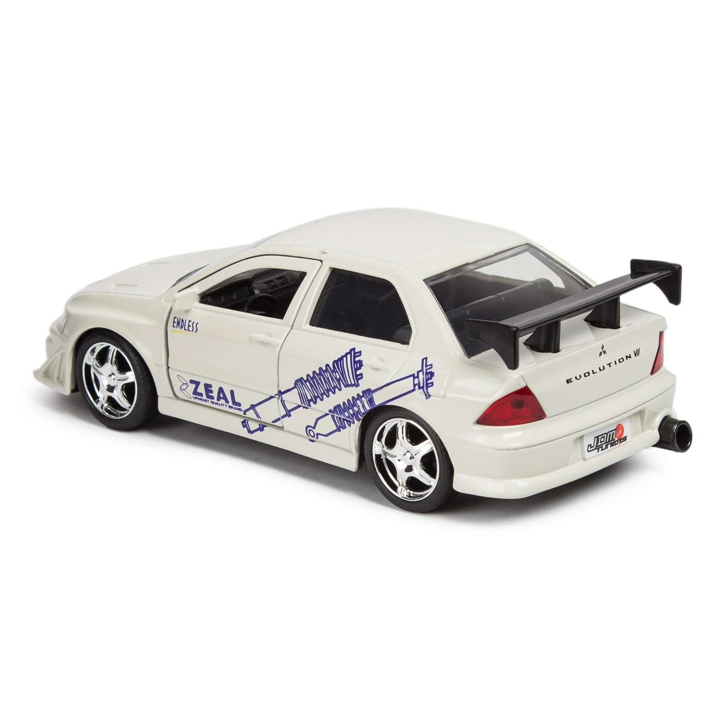 Машинка Jada 1:32 Mitsubishi Lancer Evo 7 Белая 99744 99744 - фото 3