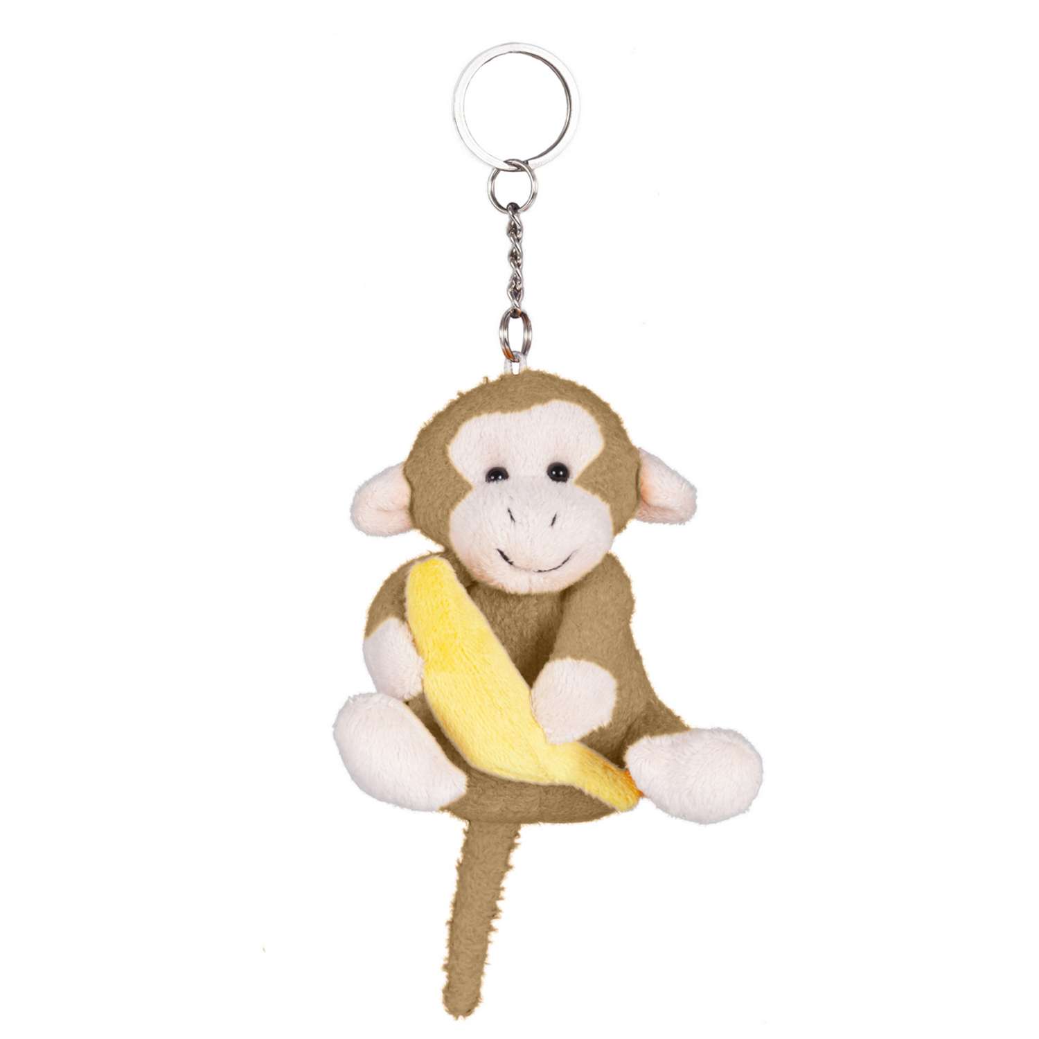 Игрушка-брелок Bebelot Мартышка с бананом 10 см коричневый - фото 1
