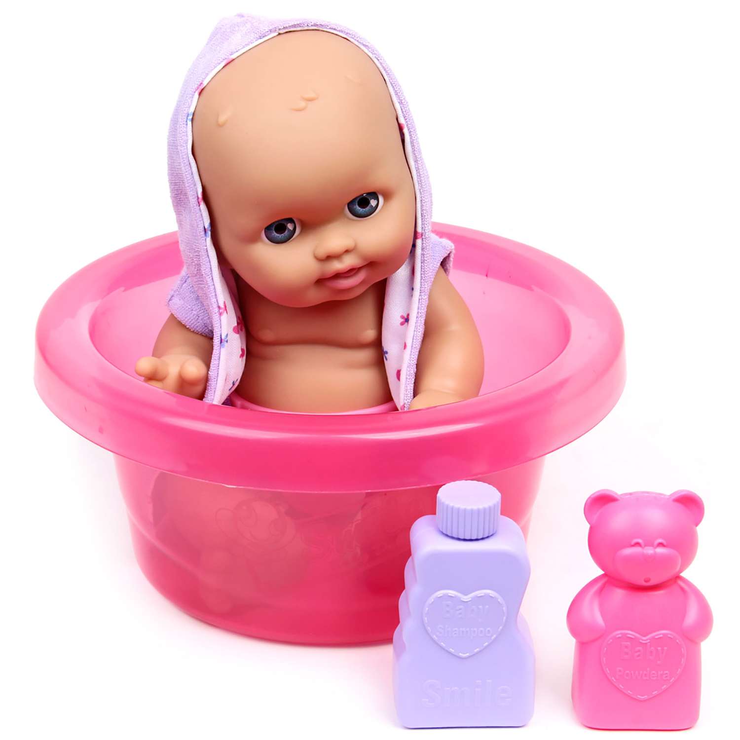 Кукла пупс винил Amico в ванночке для купания 70275 - фото 1
