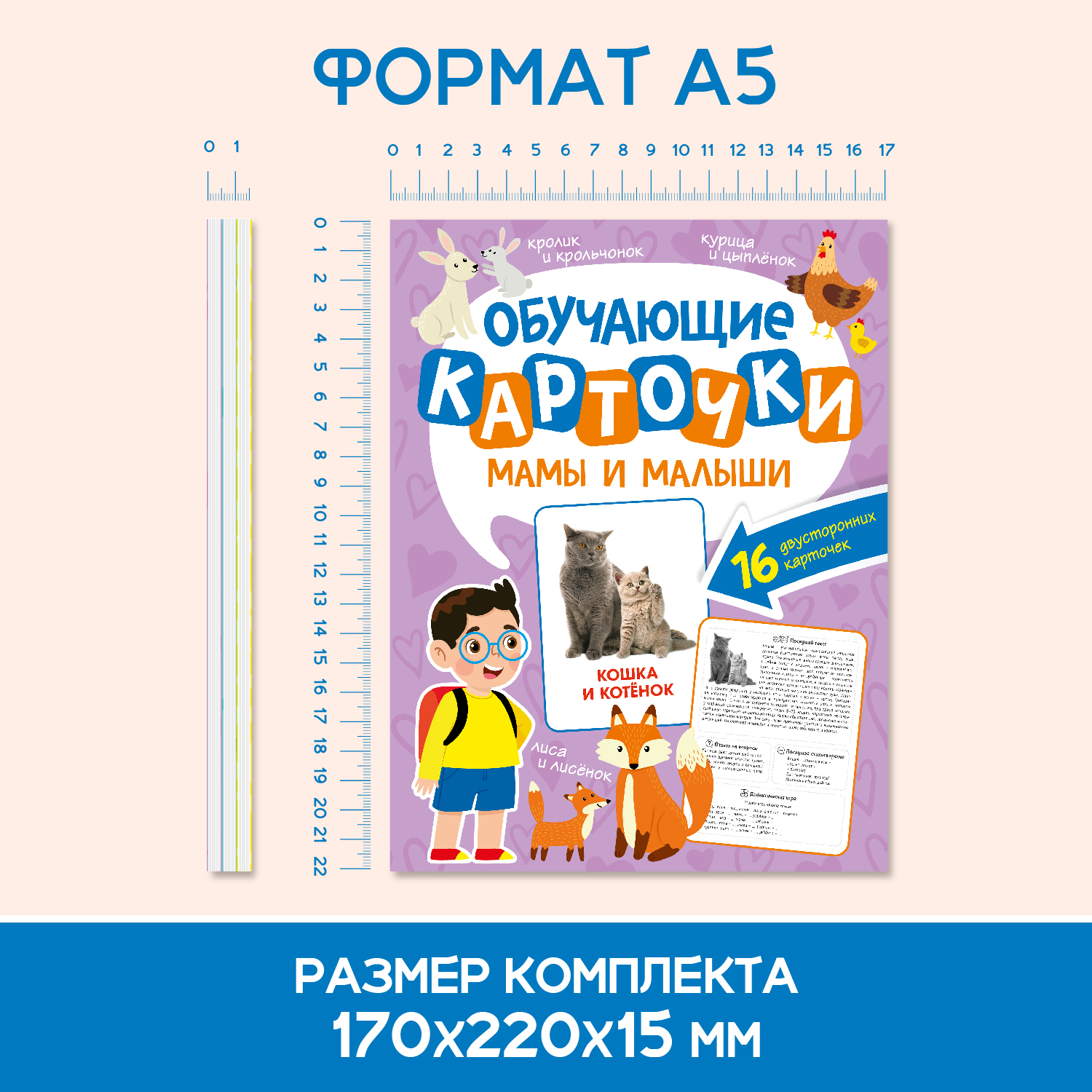 Карточки Проф-Пресс обучающие 3 комплекта по 16 шт 17х22 см цвета+мамы и малыши+овощи фрукты ягоды - фото 8