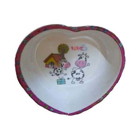Детская глубокая тарелка Ripoma В форме сердечка сереневая