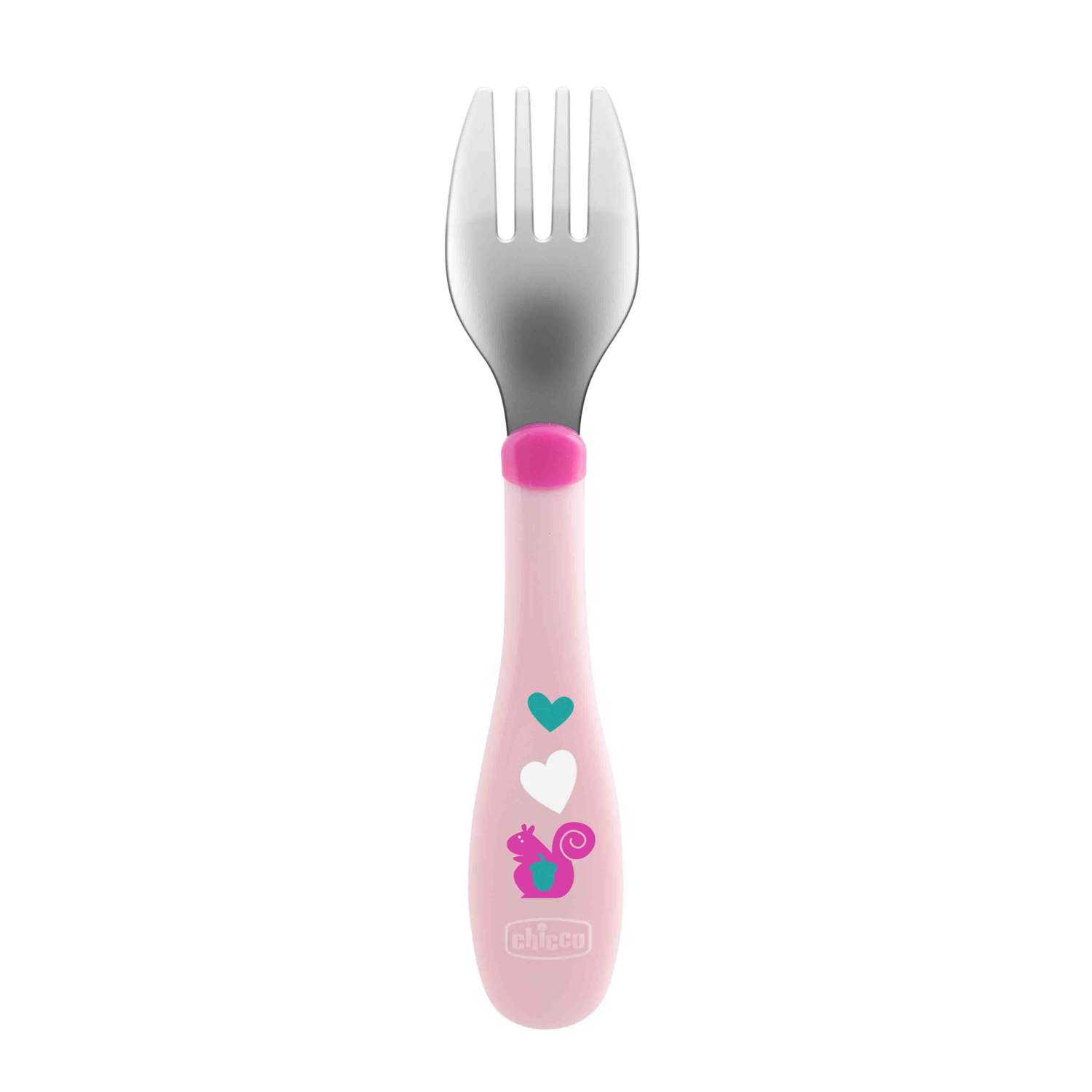 Набор приборов Chicco Metal Cutlery ложка+вилка с 18месяцев Розовый - фото 4