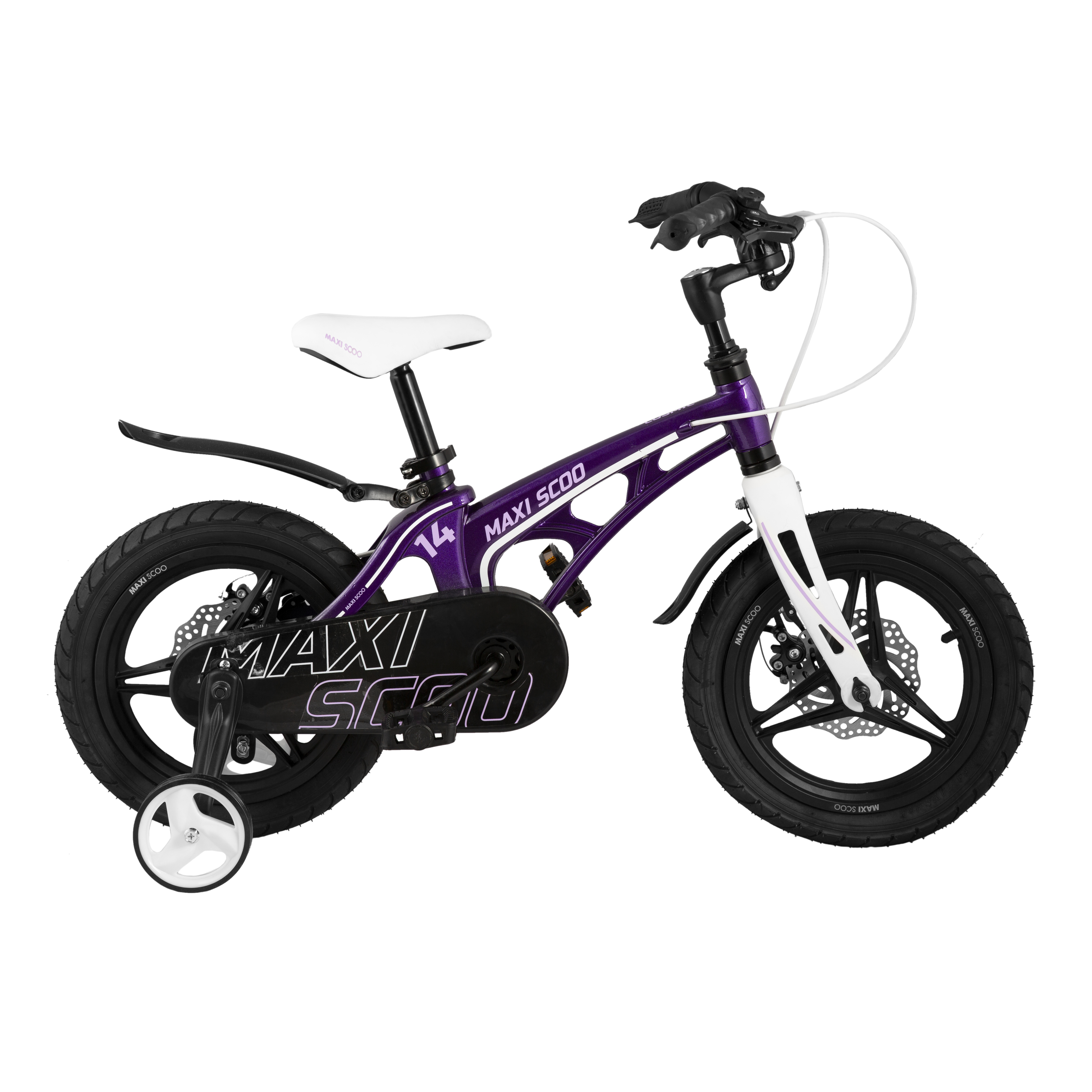 Детский двухколесный велосипед Maxiscoo Cosmic делюкс плюс 14 фиолетовый - фото 1