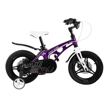 Детский двухколесный велосипед Maxiscoo Cosmic делюкс плюс 14 фиолетовый