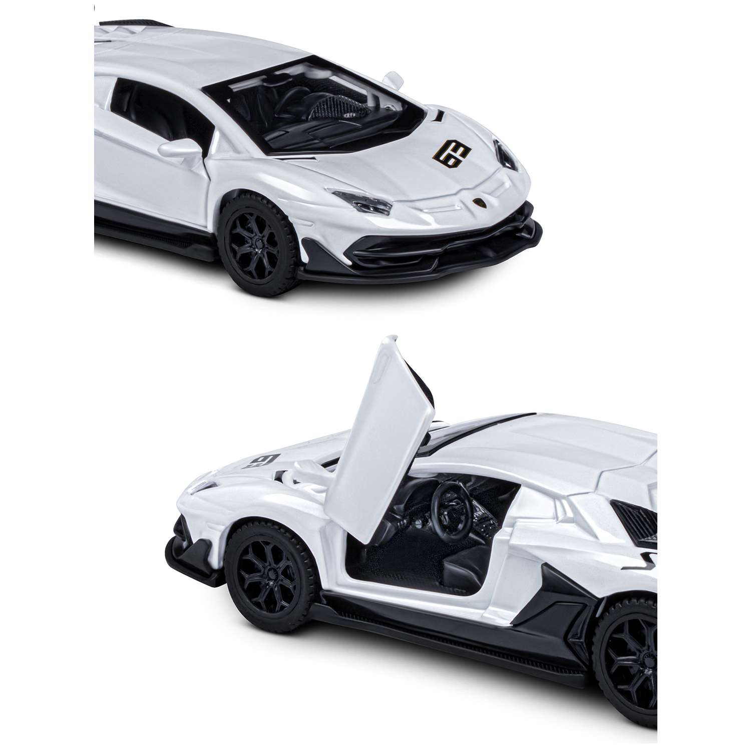 Машинка металлическая АВТОпанорама игрушка детская Lamborghini Aventador белый JB1251558 - фото 7