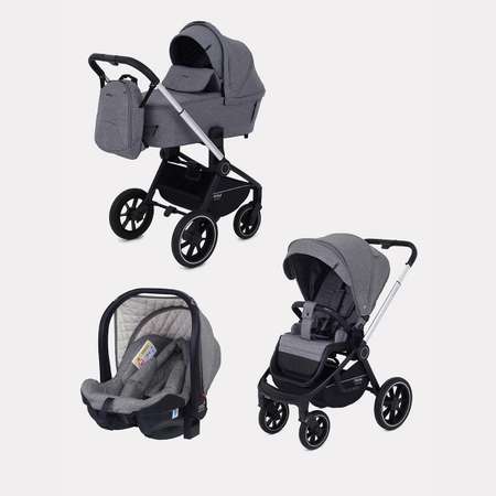 Коляска детская универсальная MOWbaby ZOOMPU (3в1) RA087 Silver Grey