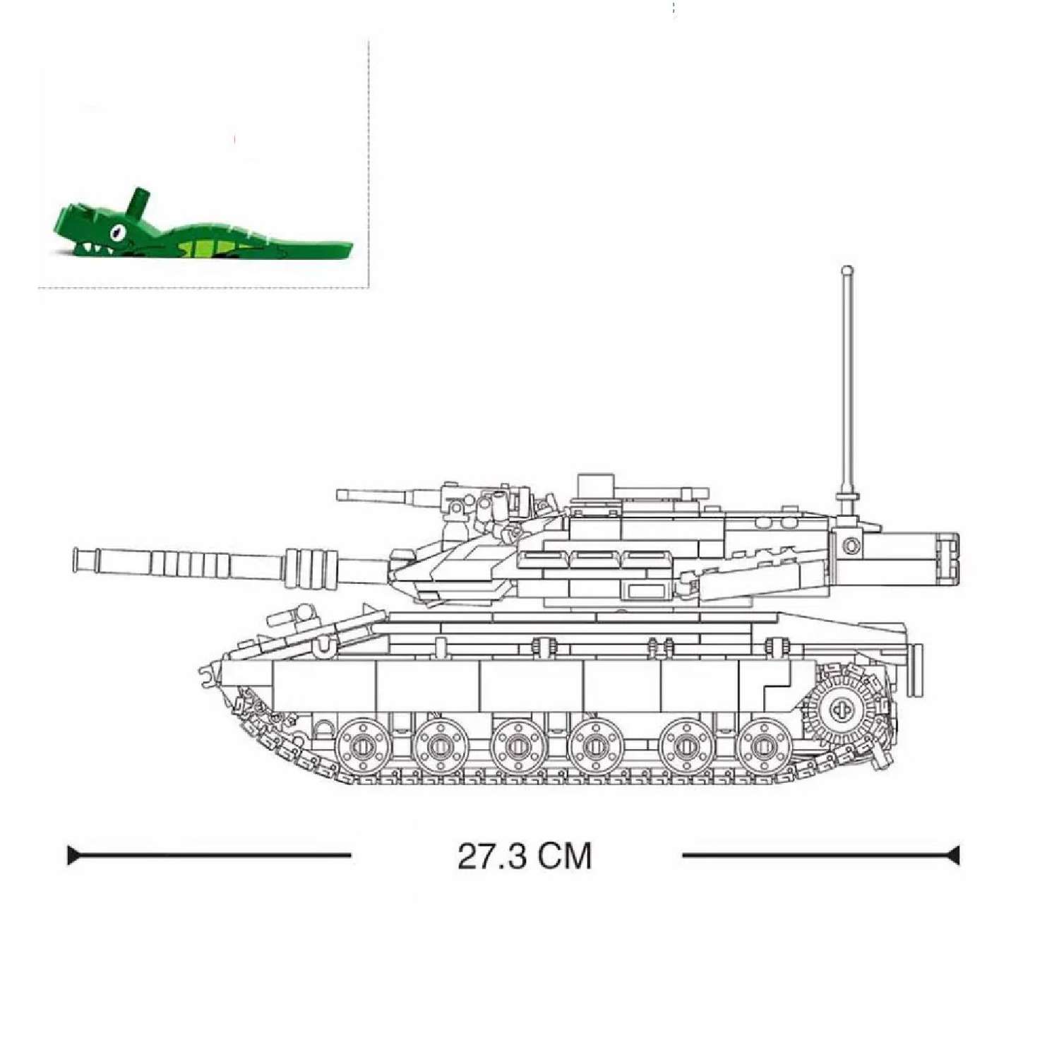 Конструктор SLUBAN Механо Боевой танк на р/у 937 деталей полимерные материалы - фото 7