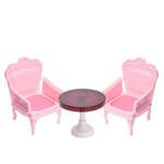 Набор мебели Огонек кресла со столиком для куклы розовые