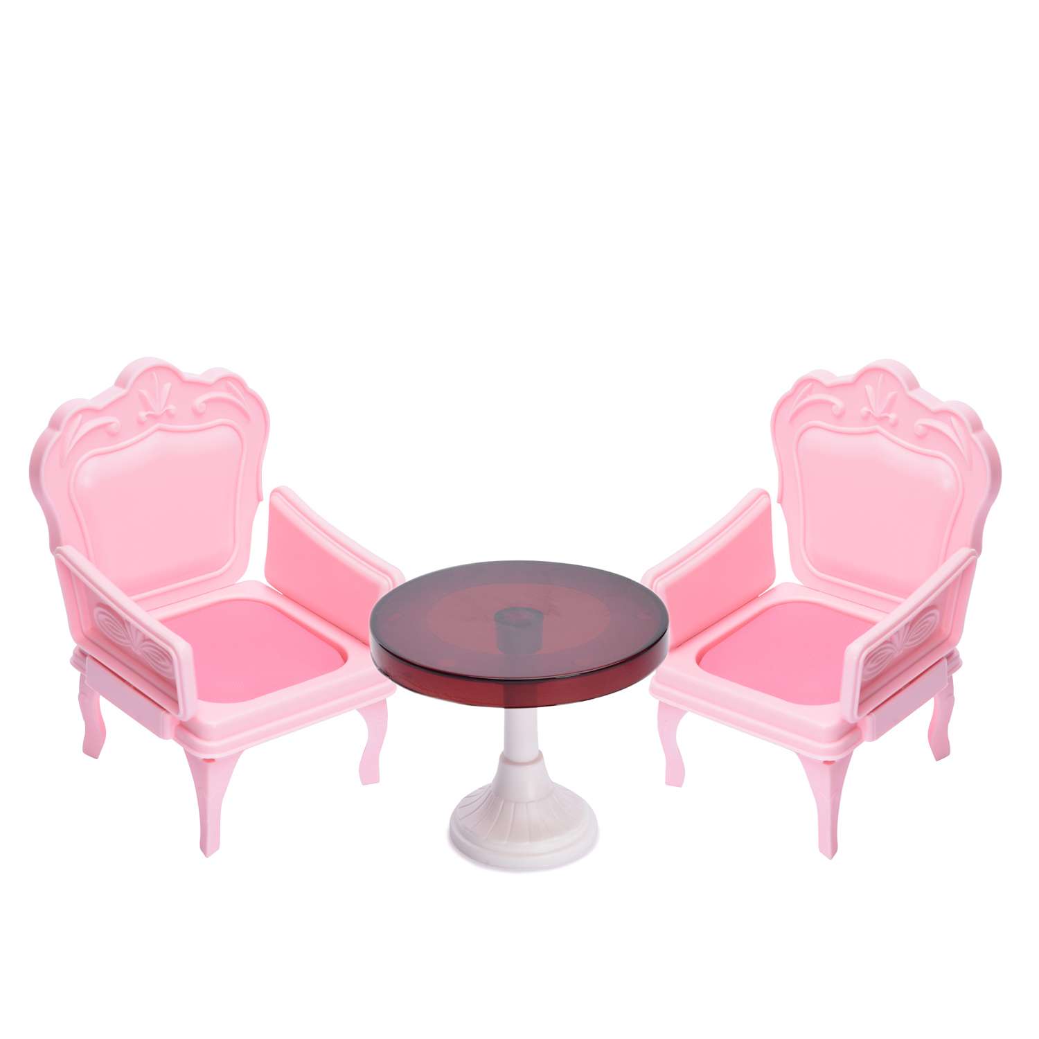 Набор мебели Огонек кресла со столиком для куклы розовые С-1394 - фото 1