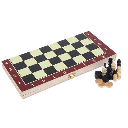 Настольная игра Sima-Land 3 в 1 Карнал нарды шахматы шашки фишки дер фигуры пластик 29х29 см