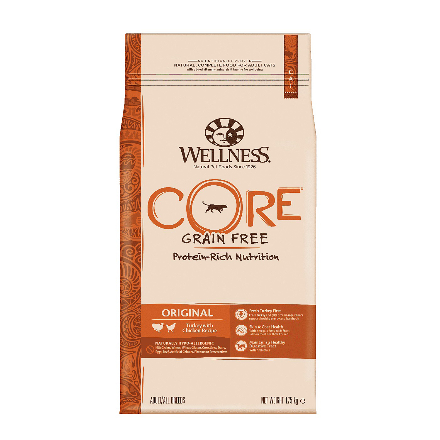 Сухой корм для кошек Wellness CORE 1.75 кг курица, индейка (для домашних, полнорационный) - фото 2